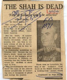 The Shah is Dead