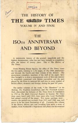 The 150th Anniversary And...