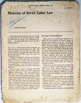 Elements of Soviet Labor Law