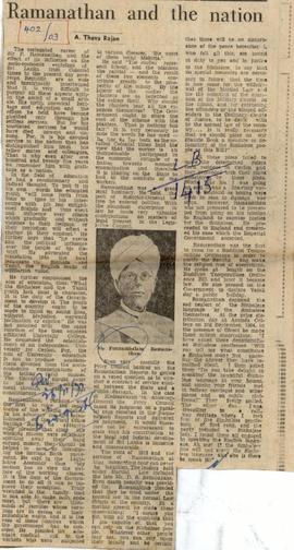 Ramanathan and the nation