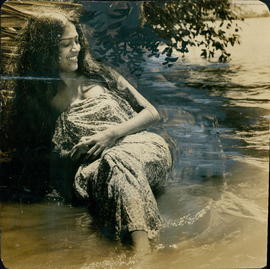 Girl near to River
