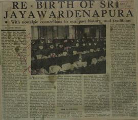 Re Birth of Sri Jayawarde...