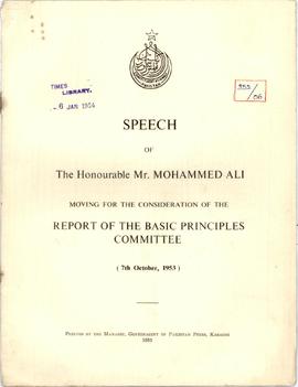 Speech of the Honourable ...