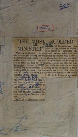 The Most Scolded Minister