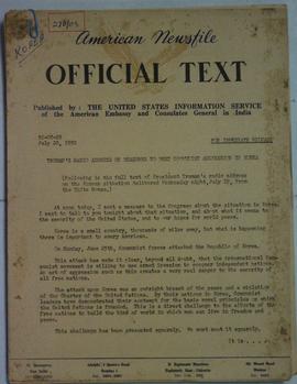 Truman's radio Address on...