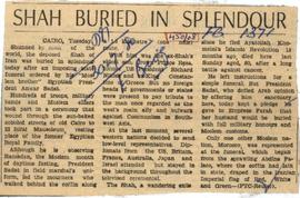 Shah Buried in Splendour