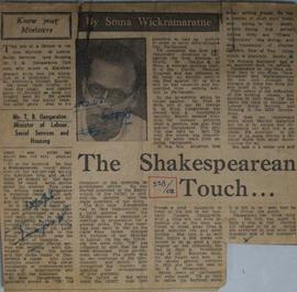 The Shalespearean Touch ....