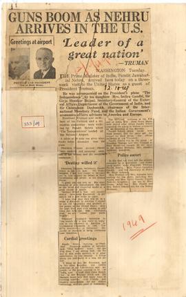 Guns boom as nehru arrive...