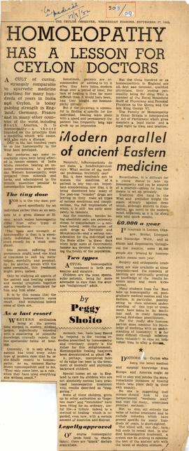 Homoeopathy has a Lesson ...