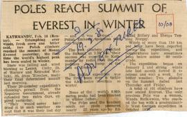 Poles Reach Summit of Eve...