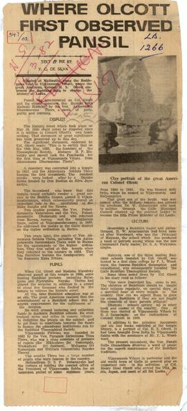 Where Olcott First Observ...