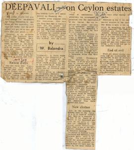 Deepavali-on Ceylon estates