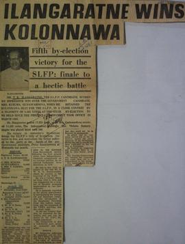 Ilangaratne Wins Kolonnawa